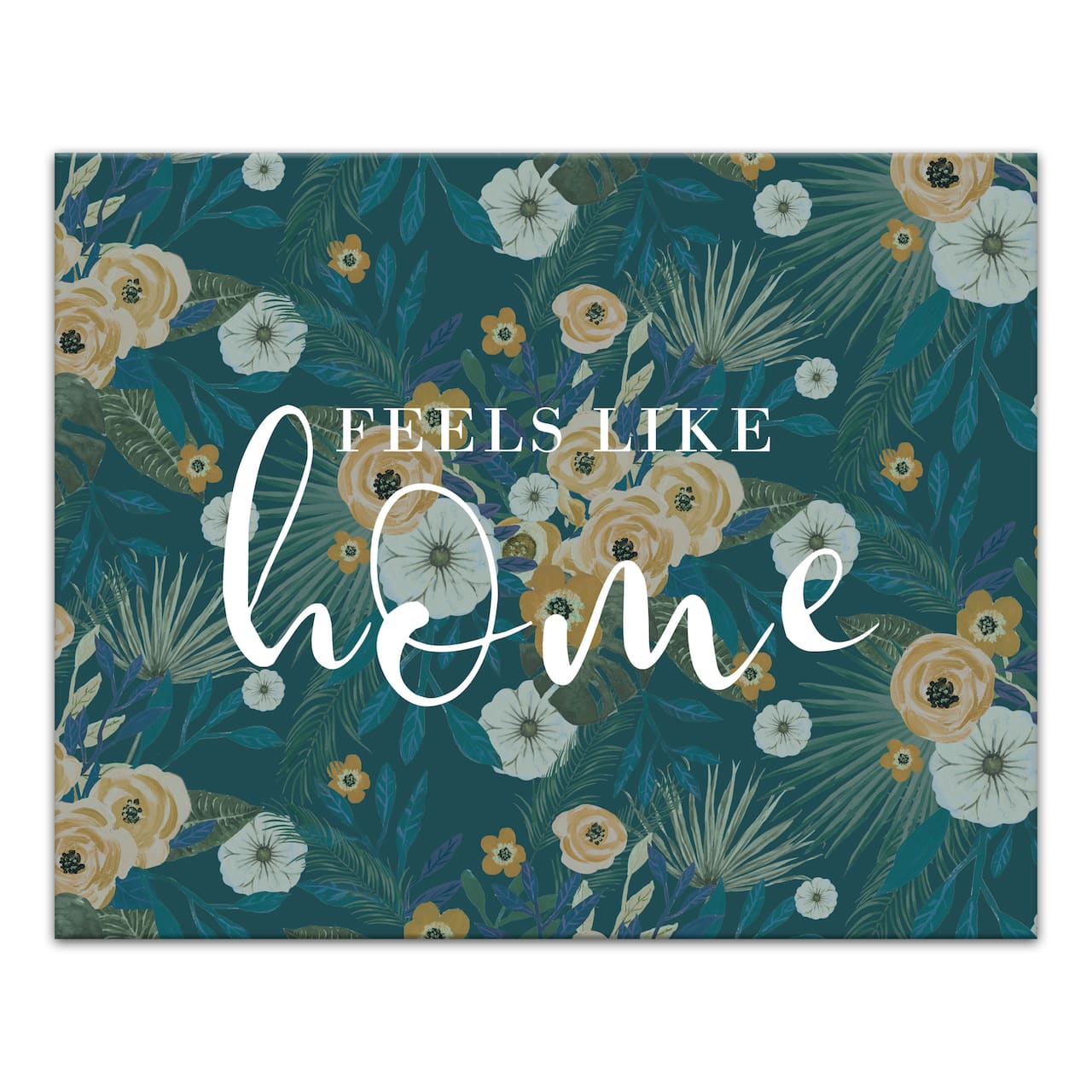 Feels Like Home Tropical Floral Canvas Wall Art